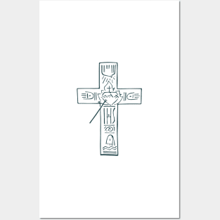 Religious Cross illustration Posters and Art